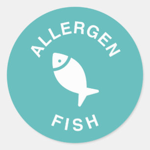 Sticker Rond Étiquetage de l'allergène de poisson