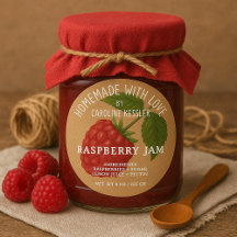 Étiquetage personnalisé de confiture de framboise