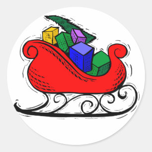 Sticker Rond Etiquetas engomadas del malade de la Navidad