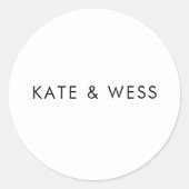 Sticker Rond Étiqueteur de marque de nom commercial minimal (Devant)