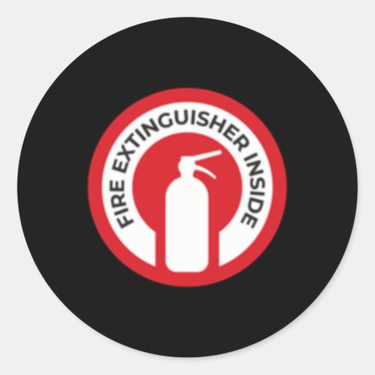 Sticker Rond Étiqueteur d'incendie à l'intérieur de l'autocolla (Devant)