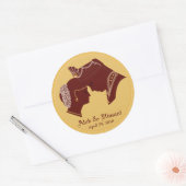 Sticker Rond Étiquette/autocollant indiens de mariage de (Enveloppe)