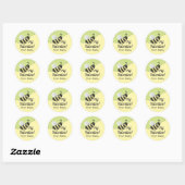 Sticker rond Étiquette Bee My Valentine Favoriser (Feuille)