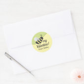 Sticker rond Étiquette Bee My Valentine Favoriser (Enveloppe)