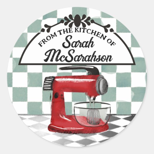 Sticker Rond Étiquette-cadeau de boulangerie de table (Devant)