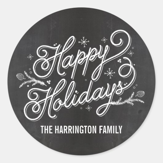 Sticker Rond Étiquette-cadeau de lettres de vacances /Sceau d'e (Devant)