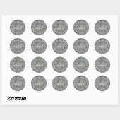 Sticker rond Étiquette cadeau Sukkot Silver Grey (Feuille)