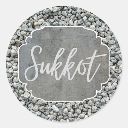 Sticker rond Étiquette cadeau Sukkot Silver Grey (Devant)