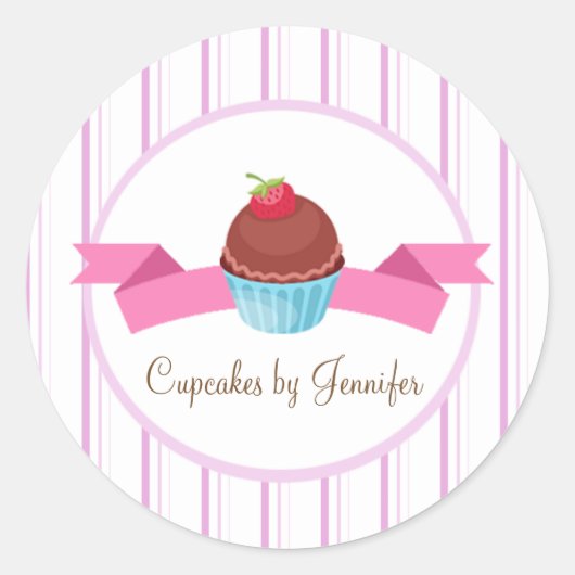 Sticker rond Étiquette CUTE Cupcake (Devant)