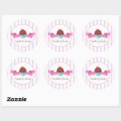 Sticker rond Étiquette CUTE Cupcake (Feuille)