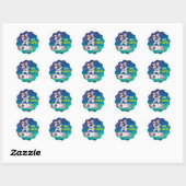 Sticker Rond Etiquette : Espace Filles Pas De Limites (Feuille)