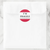 Sticker rond Étiquette fragile rouge (Sac)