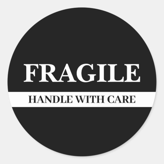 Sticker rond Étiquette noir et blanc minimal (Devant)