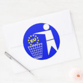 Sticker Rond Etiquette: Protestation contre l'UE (Enveloppe)