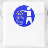 Sticker Rond Etiquette: Protestation contre l'UE (Sac)