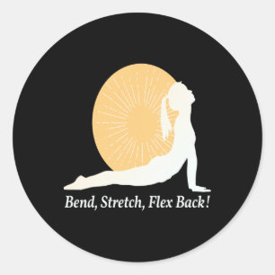 Sticker Rond Étirement de flexion Yoga Pose de lever du soleil