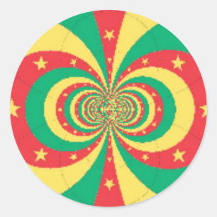 Sticker Rond étoile à cinq branches République du Cameroun