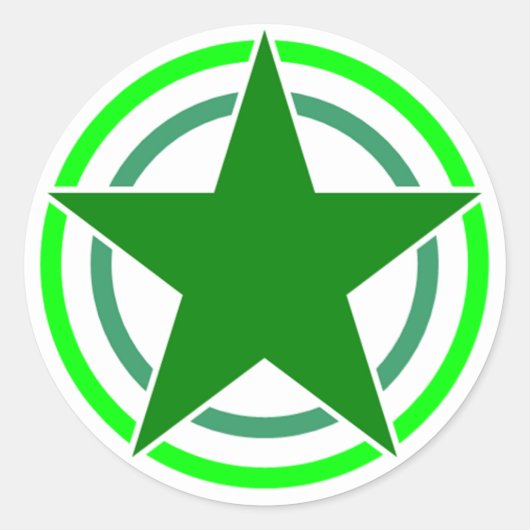 Sticker Rond Étoile à deux cercles brisée 15 (Devant)