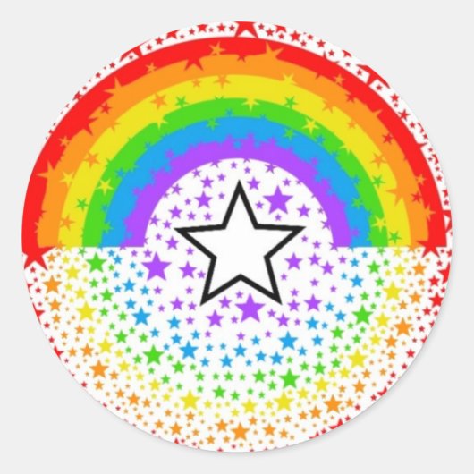 Sticker Rond étoile arc-en-ciel (Devant)