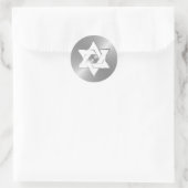 Sticker Rond Étoile blanche bat mitzvah de David sur n'importe (Sac)
