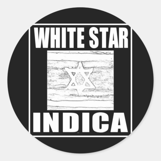 STICKER ROND ÉTOILE BLANCHE INDICA (Devant)