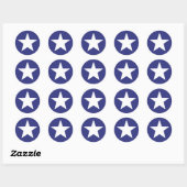 Sticker Rond Étoile blanche patriotique en bleu (Feuille)