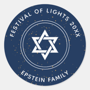 Sticker Rond Étoile Brillante De David