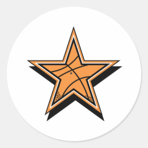 Sticker Rond Étoile de basket