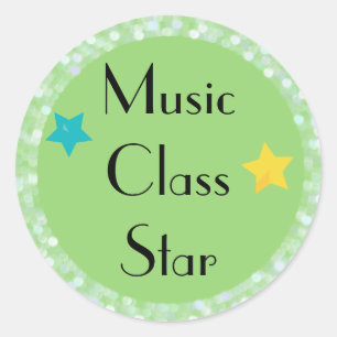 Sticker Rond Étoile de classe de musique avec des étoiles