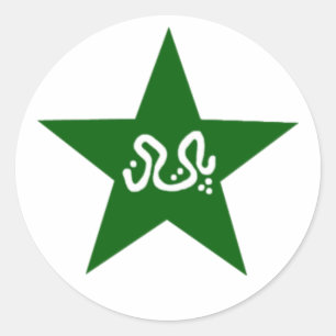 Sticker Rond Étoile de cricket pakistanaise