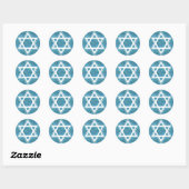 Sticker Rond Étoile de David (Feuille)