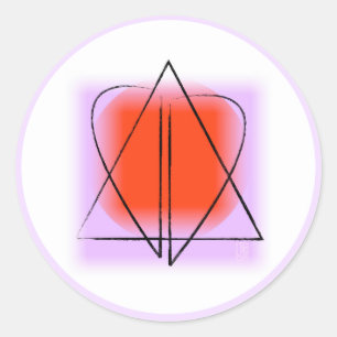 Sticker Rond Étoile de David/Coeur