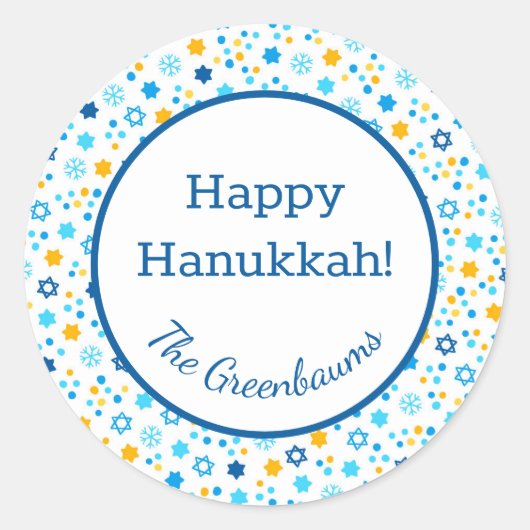 Sticker Rond Étoile de David Snowflakes (Devant)