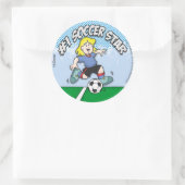 Sticker Rond Étoile de football fille (Sac)
