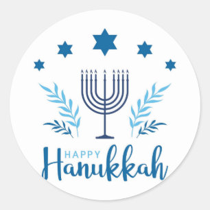 Sticker Rond étoile de Hannukah Menorah
