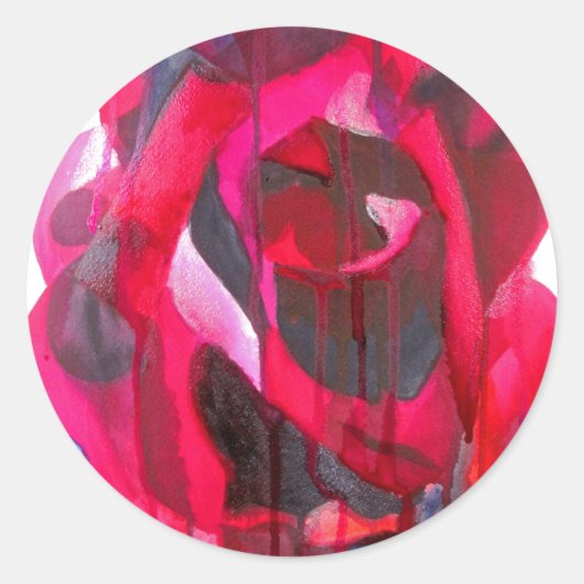 Sticker Rond Etoile de Holland art rose moderne (Devant)