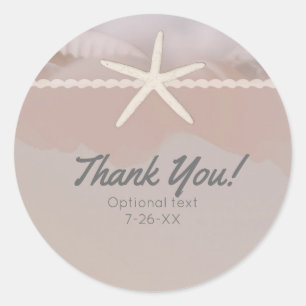 Sticker Rond Étoile de mer de plage Taupe Chic Élégant Cadeau d