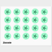 Sticker Rond Étoile de mer vert de mer (Feuille)