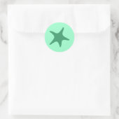 Sticker Rond Étoile de mer vert de mer (Sac)
