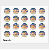 Sticker Rond Étoile de Noël (Feuille)