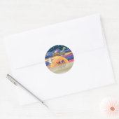 Sticker Rond Étoile de Noël (Enveloppe)