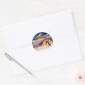 Sticker Rond Étoile de Noël - Border Collie 4 (Enveloppe)