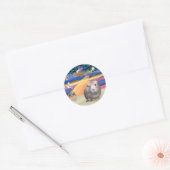 Sticker Rond Étoile de Noël - Cochon d'Inde 2 (Enveloppe)