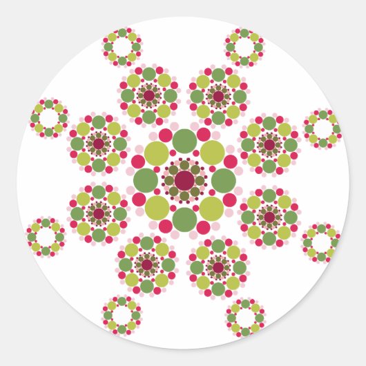 Sticker Rond Étoile de Noël couleur festive chic vacances (Devant)