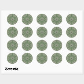 Sticker Rond Étoile de noeud celtique verte (Feuille)