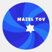Sticker Rond Étoile de tournesol moderne David MAZEL TOV Mitzva (Devant)