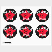Sticker Rond Étoile de trait (Feuille)