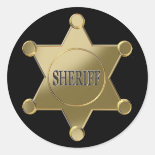 Sticker Rond Étoile d'or du shérif
