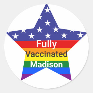 Sticker Rond Étoile entièrement vaccinée