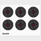 Sticker Rond Étoile gothique Forme Cool foncé Halloween noir (Feuille)